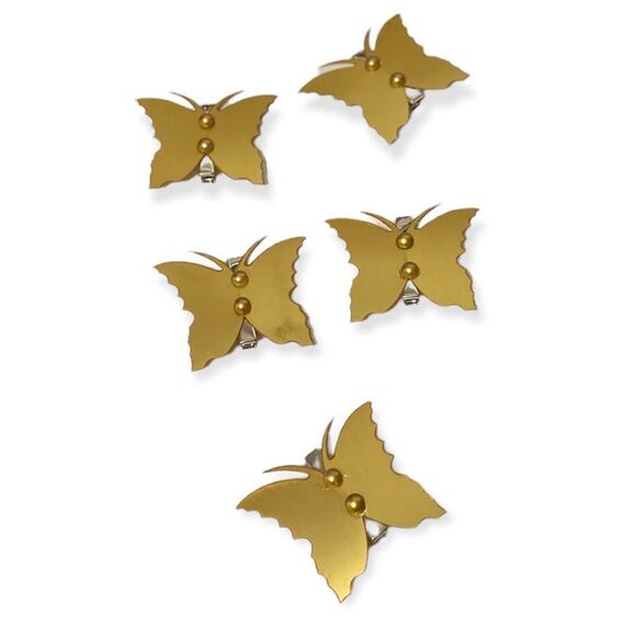 Gold Batwings Hair Clips Barrettes Set of 5PC NEW - Picture 3 of 5
